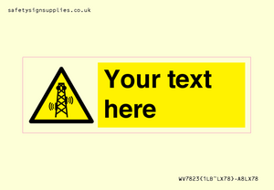 Custom warning RF radiation transmitter
